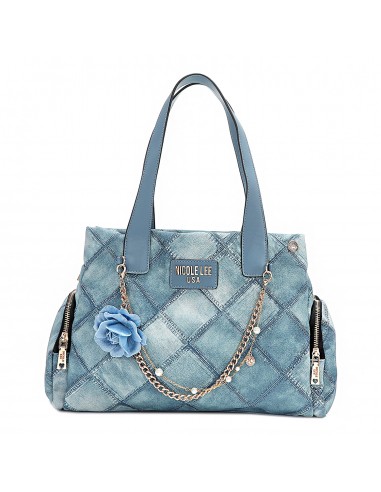 BLUE FLOWER HANDBAG rembourrage situé sous